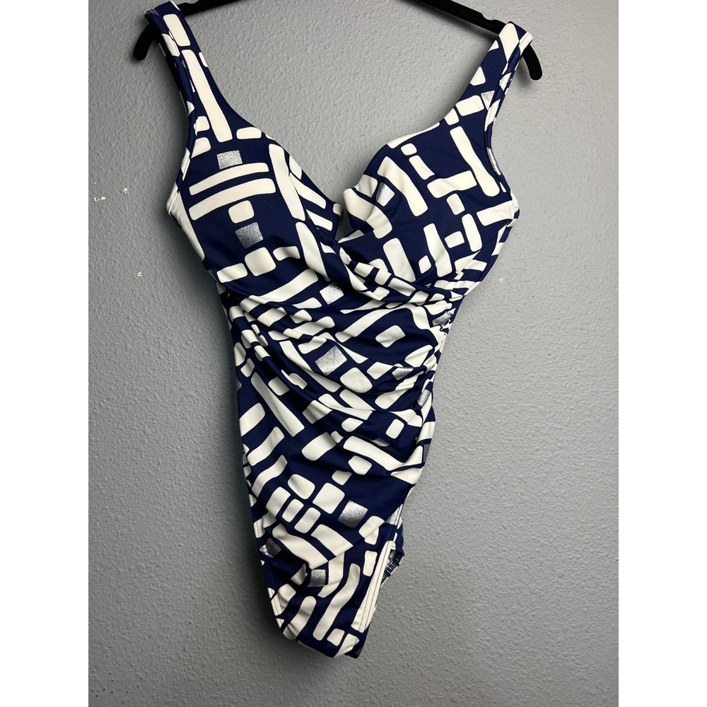 Miraclesuit Zebra Print SANIBEL Ruched One Piece Shapewear Slimming‎ Swimsuit 10